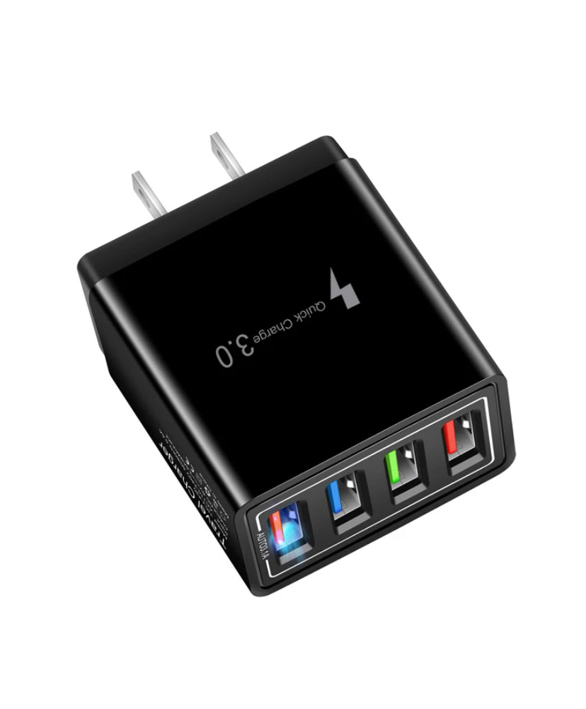 USB Wall Charger Plug Block Cube 4 Port Portable Quick Charger