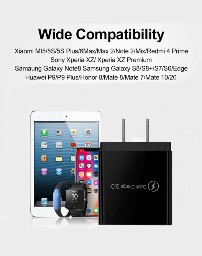 USB Wall Charger Plug Block Cube 4 Port Portable Quick Charger